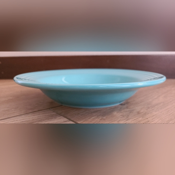 Fiestaware turquoise rimmed soup bowl - Picture 3 of 3